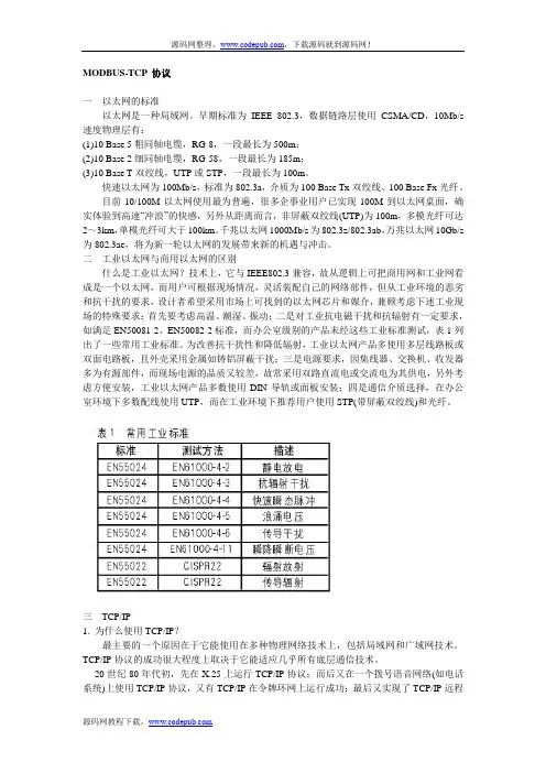 MODBUS-TCP协议介绍