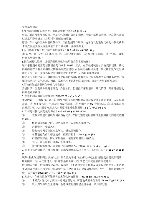 耐硫变换基础知识
