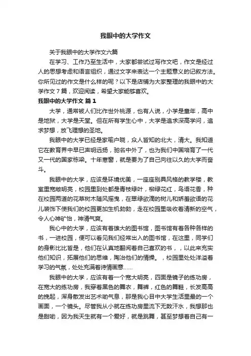 我眼中的大学作文