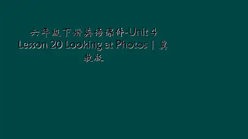 六年级下册英语课件-Unit 4 Lesson 20 Looking at Photos｜冀教版