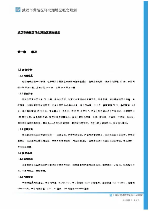 武汉市黄陂区环北湖地区概念规划