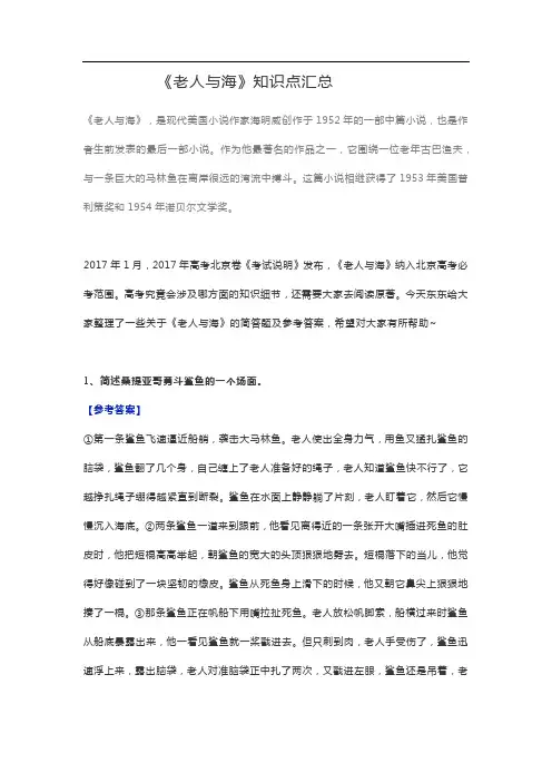 《老人与海》知识点汇总
