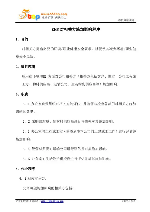 EHS对相关方施加影响程序
