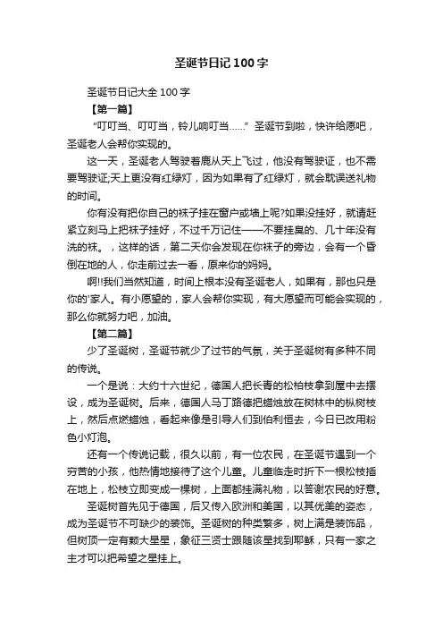 圣诞节日记大全100字