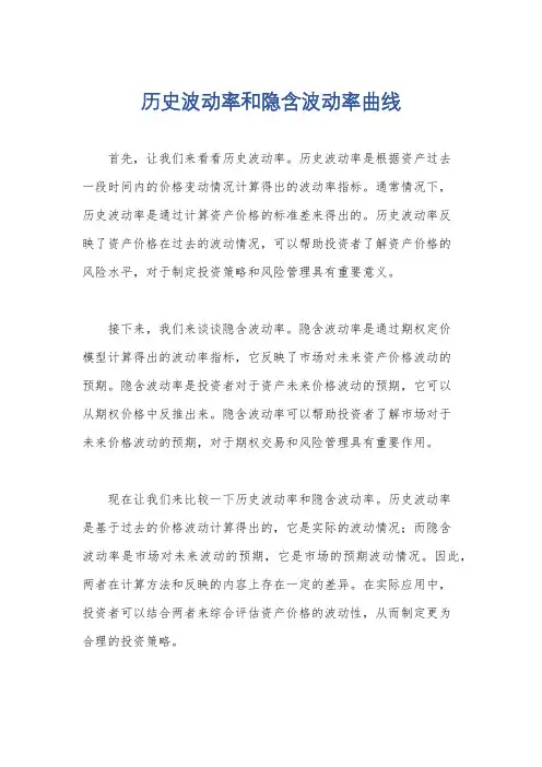 历史波动率和隐含波动率曲线
