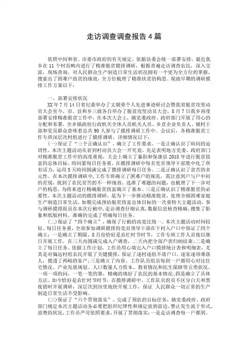 走访调查调查报告4篇