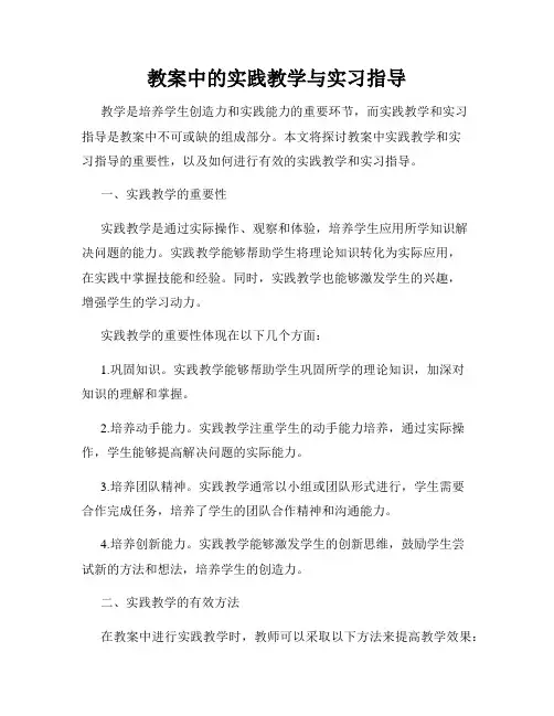 教案中的实践教学与实习指导