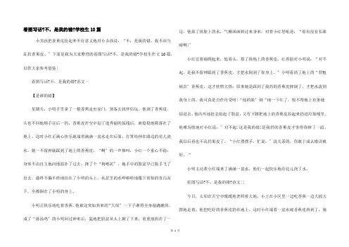看图写话《不,是我的错》小学生10篇
