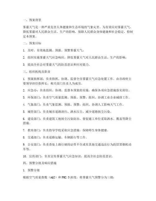 雾霾应急预案