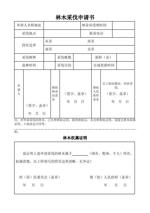 林木采伐申请书修改