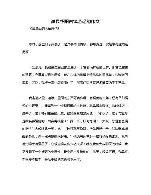 洋县华阳古镇游记的作文