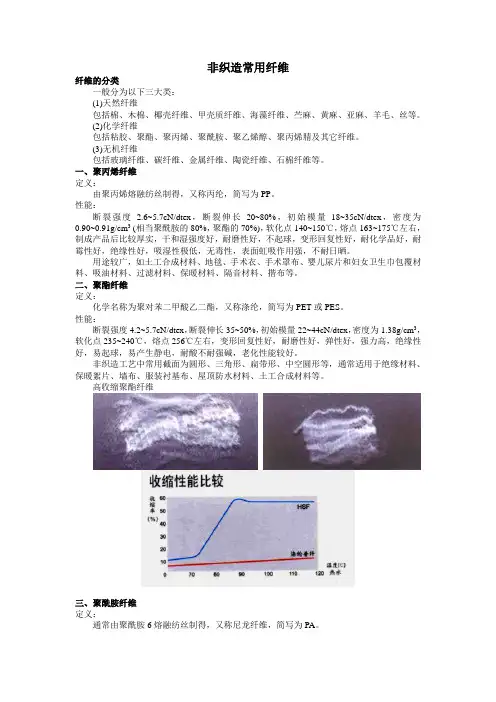 非织造常用纤维