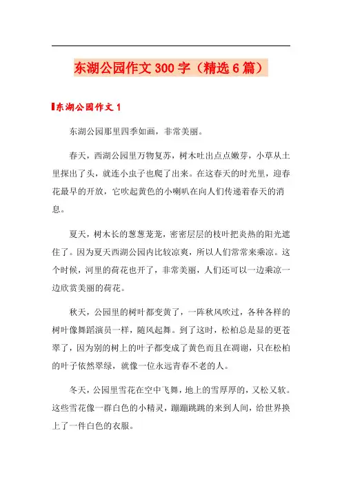 东湖公园作文300字(精选6篇)