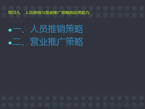 市场营销原理与实训彭石普项目九
