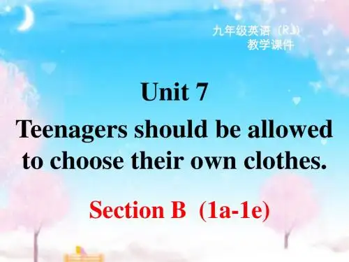 新人教版英语初中九年级上册Unit 7 Section B 第一课时公开课优质课课件