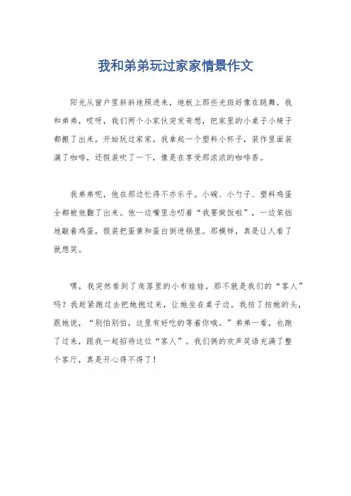 我和弟弟玩过家家情景作文