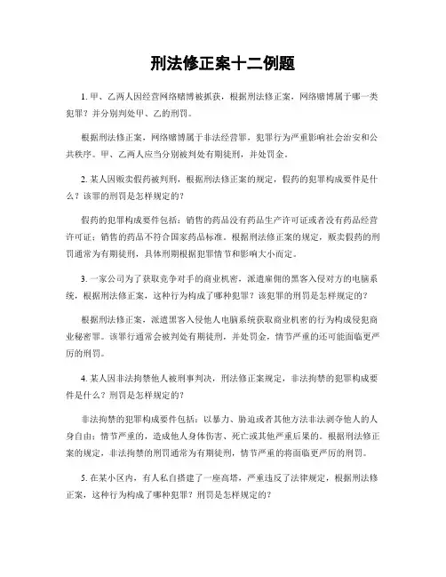 刑法修正案十二例题