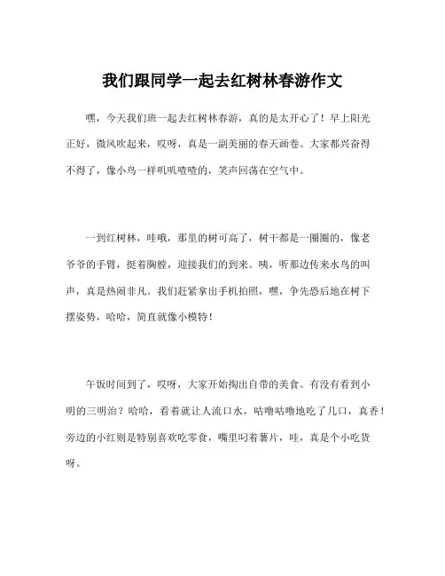 我们跟同学一起去红树林春游作文