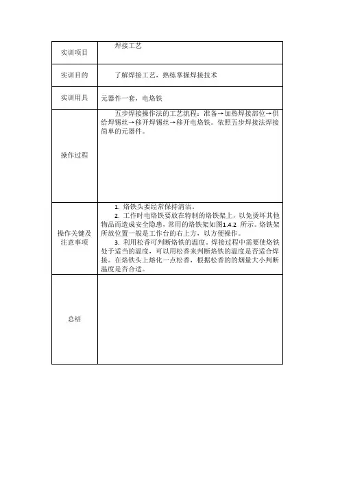 电子产品装配技术实训