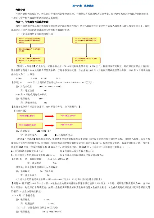 第16章 政府补助