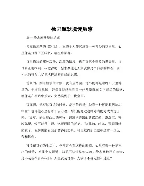 徐志摩默境读后感