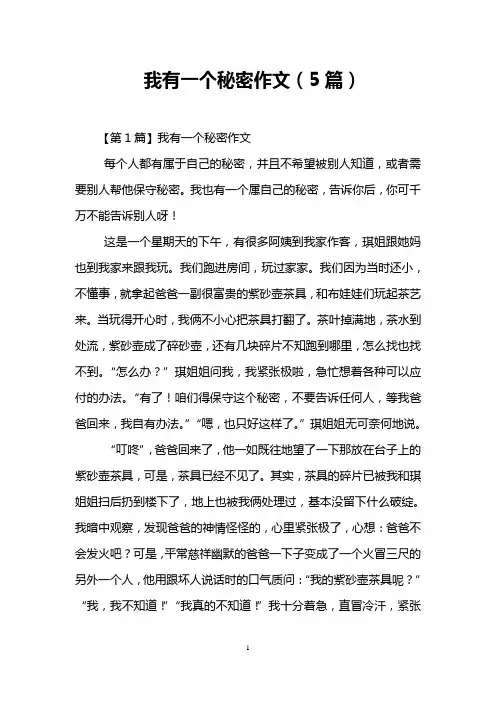 我有一个秘密作文(5篇)