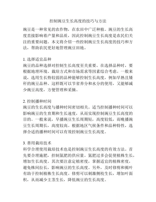 控制豌豆生长高度的技巧与方法