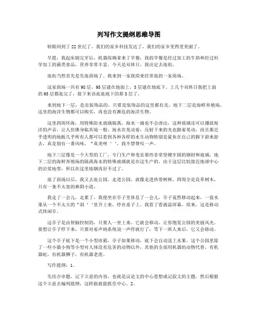 列写作文提纲思维导图