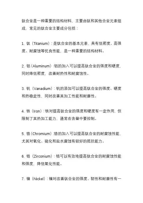 钛合金主要成分合金元素