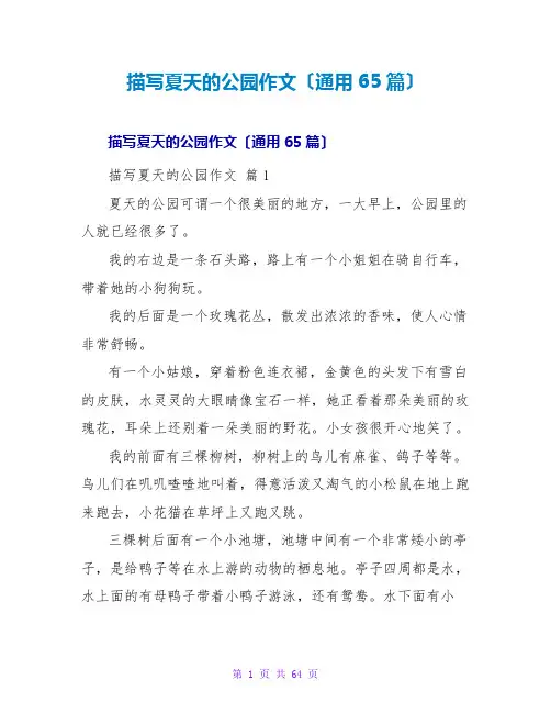 描写夏天的公园作文(通用65篇)