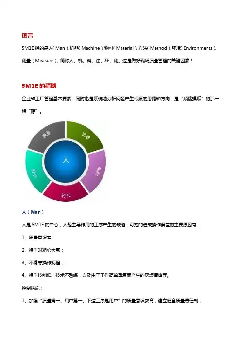 什么是5M1E ？它又是如何质量管理中发挥作用？