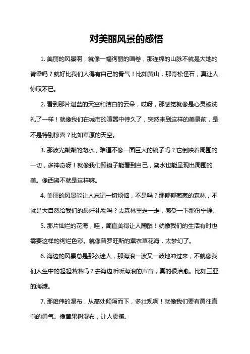 对美丽风景的感悟