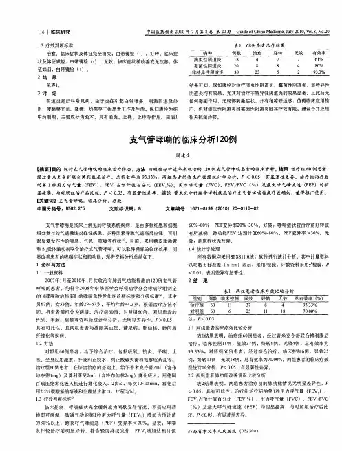 支气管哮喘的临床分析120例