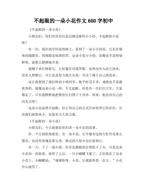 不起眼的一朵小花作文600字初中