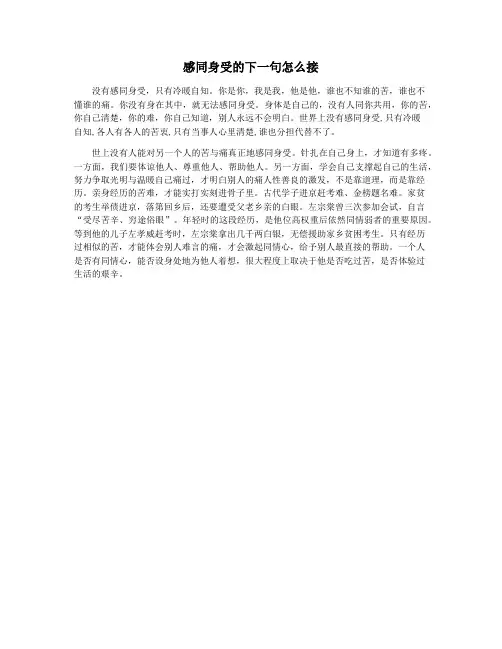 感同身受的下一句怎么接