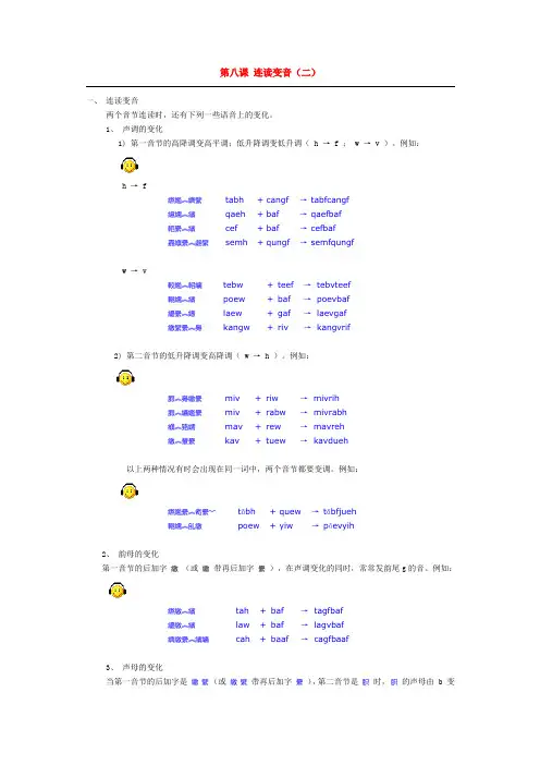 藏语拼音教材拉萨音——第八课 连读变音
