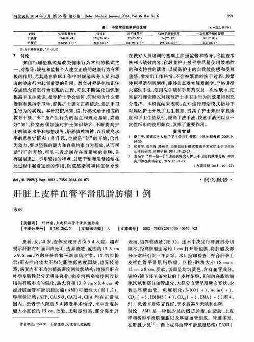 肝脏上皮样血管平滑肌脂肪瘤1例