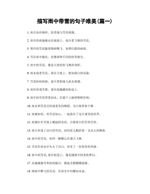 描写雨中带雪的句子唯美(精选两篇)