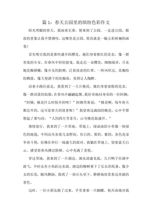 春天公园里的缤纷色彩作文精选10篇