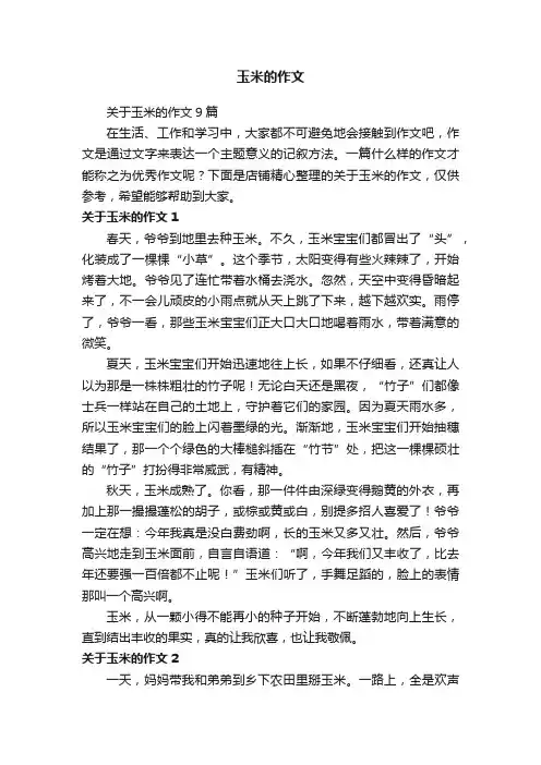 玉米的作文