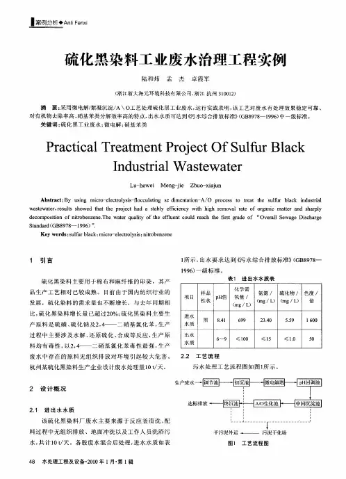 硫化黑染料工业废水治理工程实例