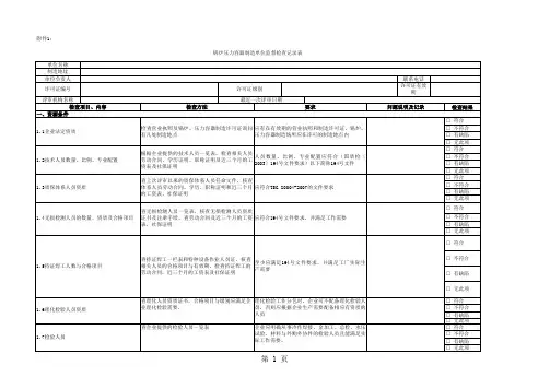 1锅炉压力容器制造单位监督检查记录表