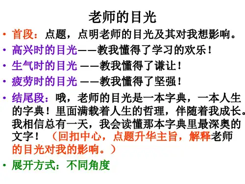 目光话题作文讲评