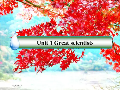 高中英语 unit1 greatscientists课件3高二必修5英语课件