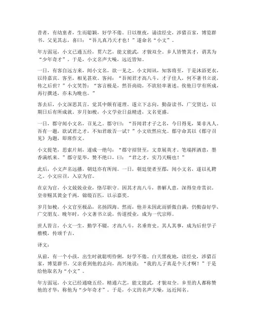 小人文言文翻译答案