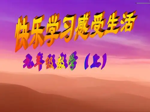初中数学九年级上册《快乐学习感受生活》PPT