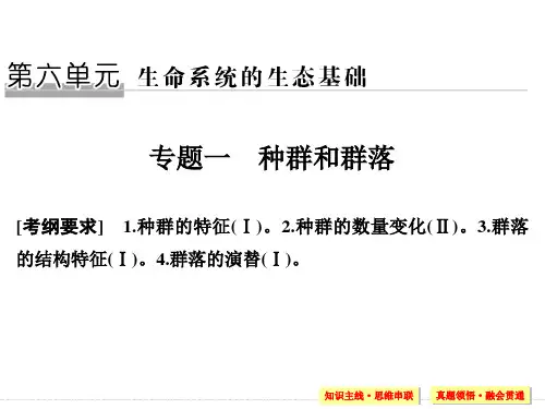 2017高三生物二轮专题种群和群落