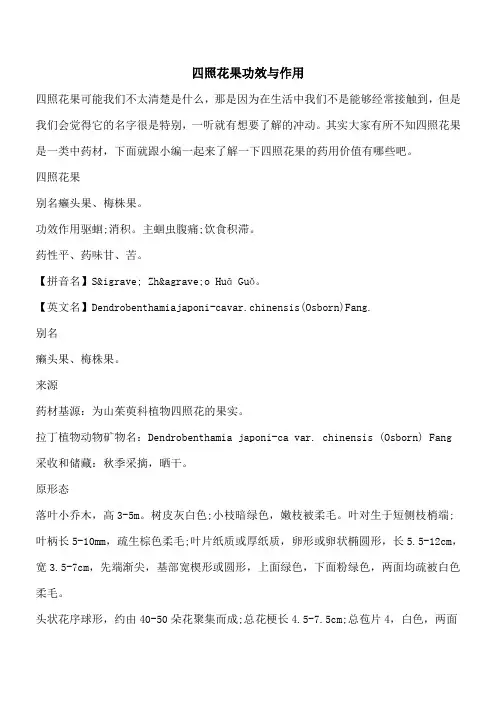 【优秀文档】四照花果功效与作用