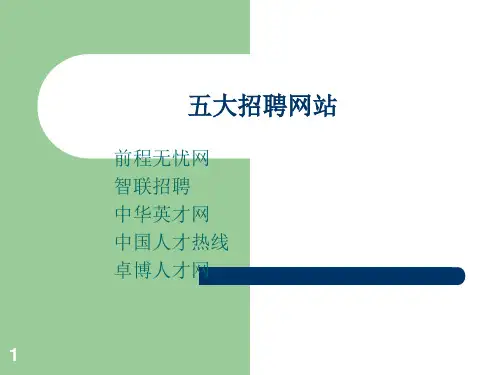五大招聘网站及特色PPT课件