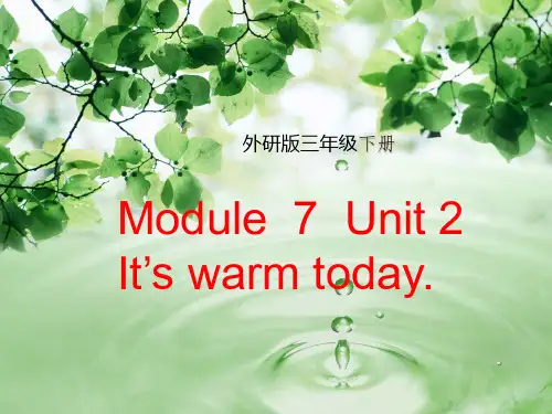 三年级英语下册课件-Module 7 Unit 2 It's warm today50-外研版（三起）